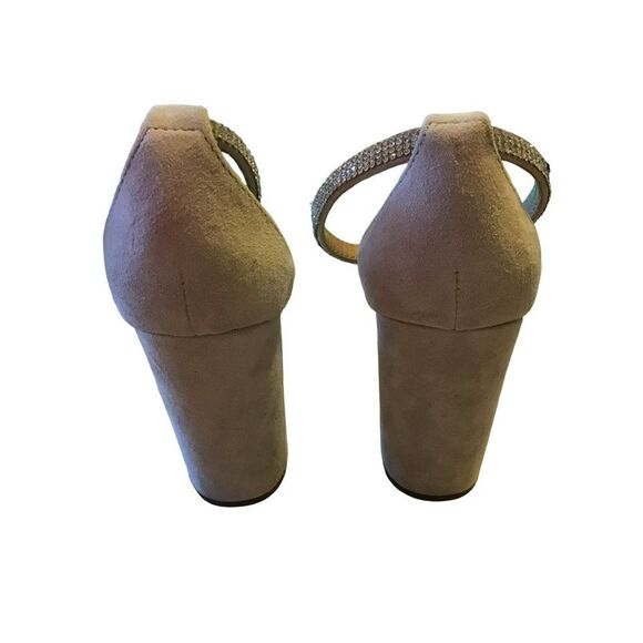 Suede Rhinestone Ankle Straps, Steve Madden Heels, Size 7.5 - Picture 5 of 9